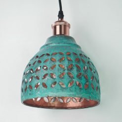 Hand-carved Patina Copper Lampshade