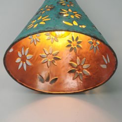 Hand-carved Cone Copper Lampshade - Image 3
