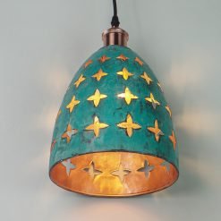 Alternative view of Hand-carved Patina Copper Lampshade