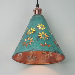 Hand-carved Cone Copper Lampshade