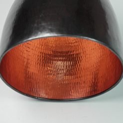 Alternative view of Hammered Black Copper Lampshade