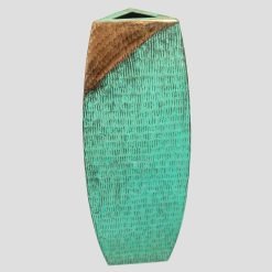 Alternative view of Triangular Patina Copper Vase