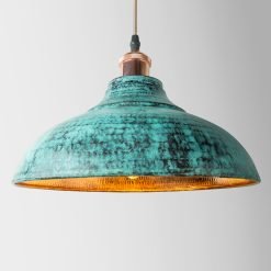 Hammered Patina Copper Warehouse Lampshade
