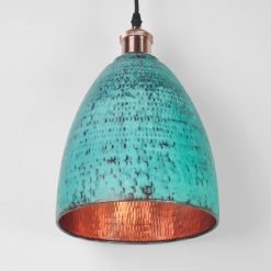 Hammered Patina Copper Lampshade