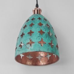 Hand-carved Patina Copper Lampshade