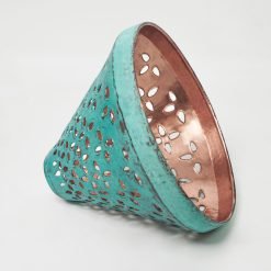 Cone Copper Lampshade with Hand-carved pattern - Image 3