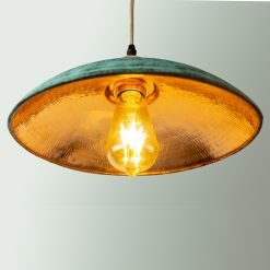 Hammered Patina Copper Warehouse Lampshade