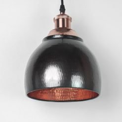 Black Copper Lampshade with Copper Accent