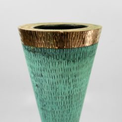 Alternative view of Patina Copper Vase with Copper Accent