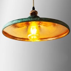 Hammered Patina Copper Scandinavian Lampshade