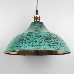Hammered Patina Copper Warehouse Lampshade