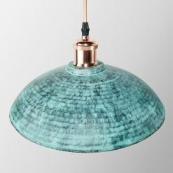 Hammered Patina Copper Warehouse Lampshade - Image 3