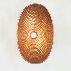 Hammered Oval Copper Vessel Sink - Image 3