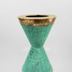 Alternative view of Patina Copper Vase with Copper Accent