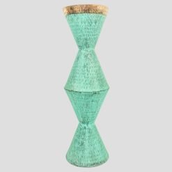 Patina Copper Vase with Copper Accent