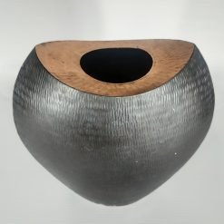 Alternative view of Boat-shaped Black Copper Vase